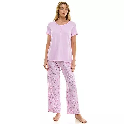 Croft and Barrow soft cotton pajama set in classic plaid pattern